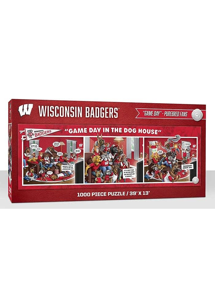 Wisconsin Badgers 1000 Piece Purebread Fans Game Day Dog House Puzzle