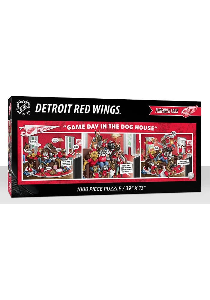 Detroit Red Wings 1000 Piece Purebread Fans Game Day Dog House Puzzle