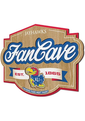 Kansas Jayhawks Fan Cave Sign - Red