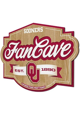Oklahoma Sooners Fan Cave Sign - Crimson