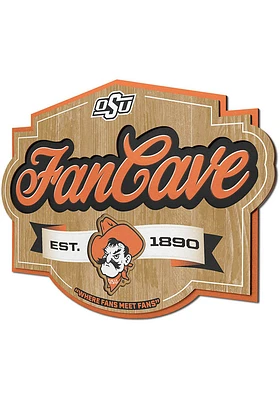 Oklahoma State Cowboys Fan Cave Sign - Orange