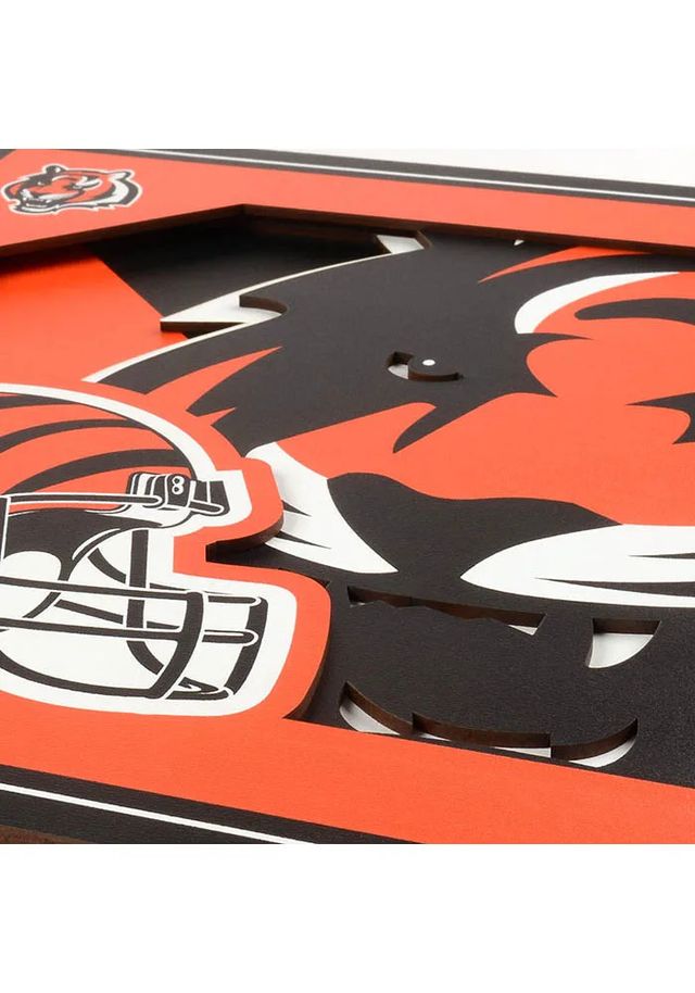 Cincinnati Bengals 12x12 3D Logo Sign