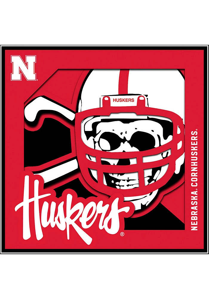 Nebraska Cornhuskers 12x12 3D Logo Sign - Red