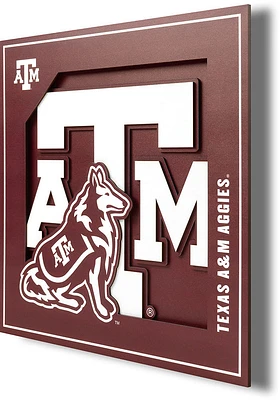 Texas A&M Aggies 12x12 3D Logo Sign - Red
