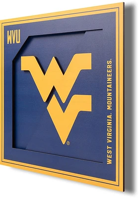 West Virginia Mountaineers 12x12 3D Logo Sign - Gold