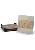 Iowa Hawkeyes 4 Pack Stainless Steel Boaster Coaster