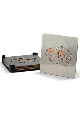 Missouri Tigers 4 Pack Stainless Steel Boaster Coaster