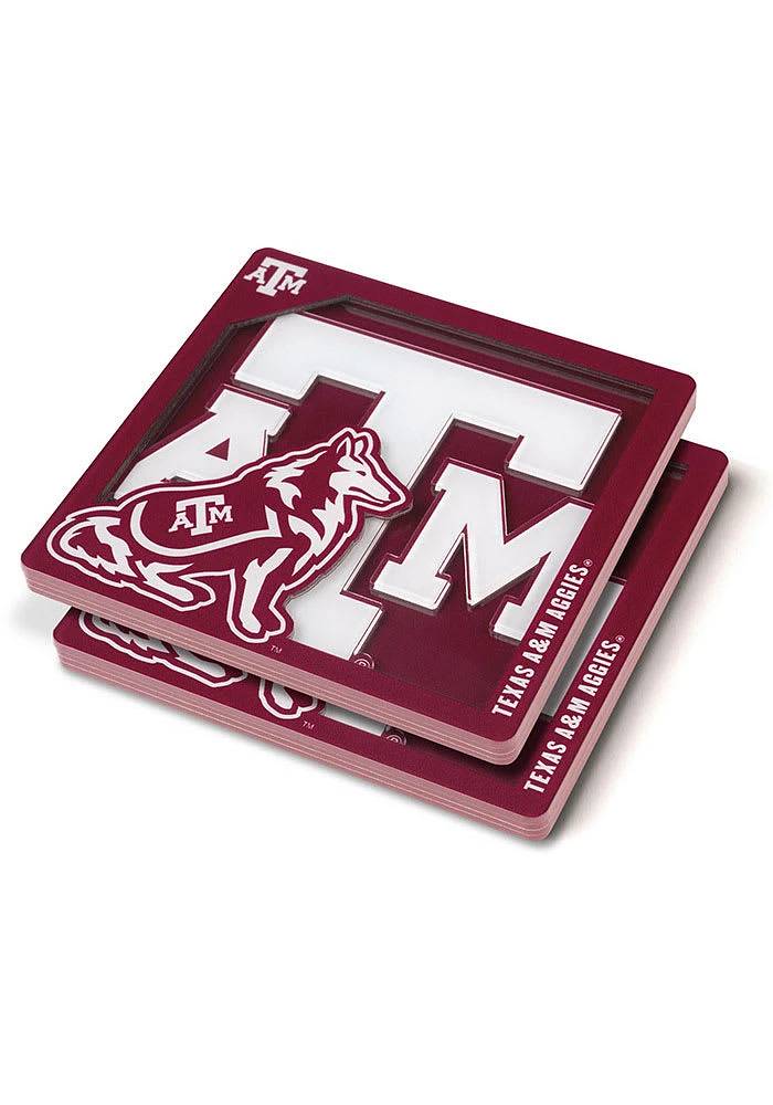 Texas A&M Aggies 3D Logo Series 2 Pack Coaster
