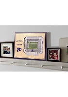 K-State Wildcats 5-Layer 3D Stadium View Wall Art - Purple