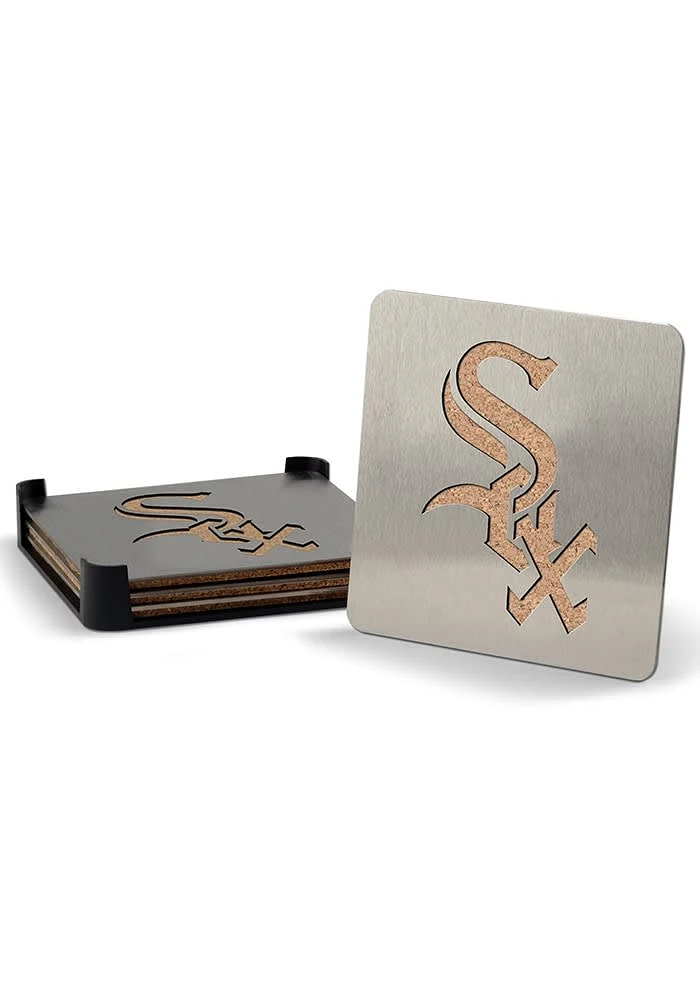 Chicago White Sox 4pk Stainless Steel Coaster - Silver