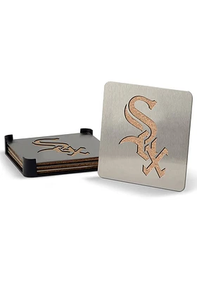 Chicago White Sox 4pk Stainless Steel Coaster - Silver