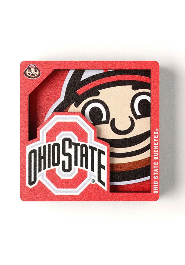 Ohio State Buckeyes Red 3D Logo Magnet
