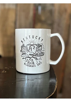 Kentucky Line Art Ceramic Mug - Black