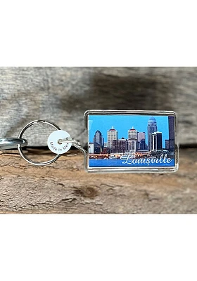 Louisville Lousiville Postcard Keychain - Black