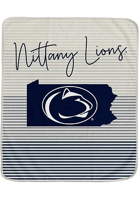 Penn State Nittany Lions State Stripe Fleece Blanket - Navy Blue