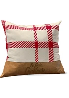 St Louis Cardinals Plaid Leather Pillow