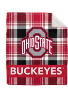 Ohio State Buckeyes Bold Plaid 50x60 Sherpa Blanket