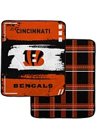 Cincinnati Bengals Distressed Plaid Fleece Blanket