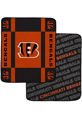 Cincinnati Bengals Reverse Block Wordmark Fleece Blanket