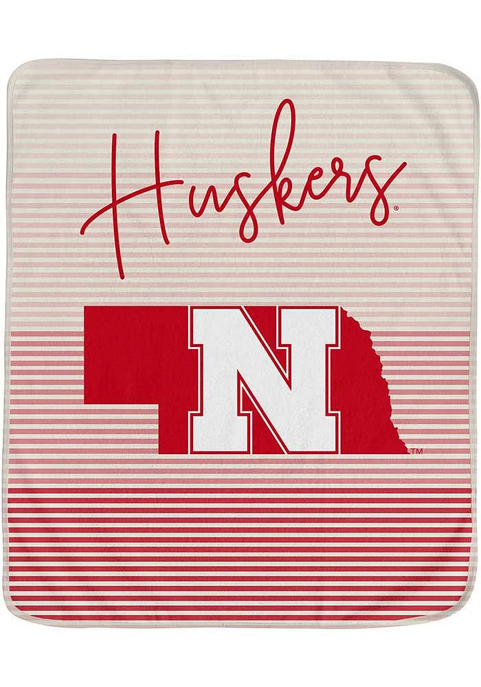 Nebraska Cornhuskers State Stripe Fleece Blanket