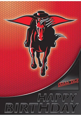 Texas Tech Red Raiders Team Logo Birthday Card - Red