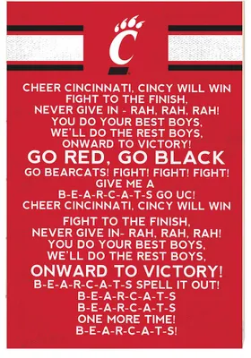 KH Sports Fan Cincinnati Bearcats Fight Song Sign