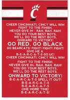 KH Sports Fan Cincinnati Bearcats Fight Song Sign - Red