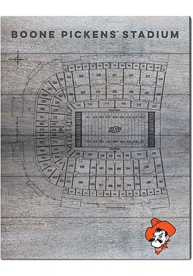 KH Sports Fan Oklahoma State Cowboys Seating Chart Sign - Grey