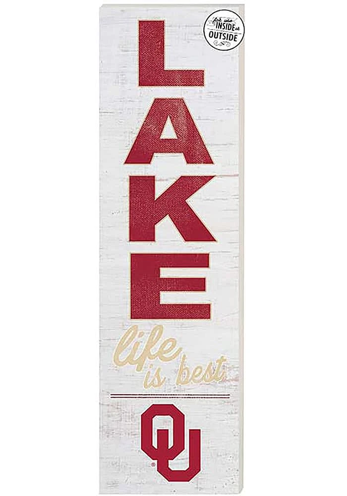 KH Sports Fan Oklahoma Sooners Lake Life Sign - Red
