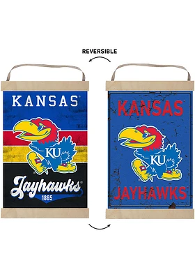 KH Sports Fan Kansas Jayhawks Reversible Banner Sign - Blue