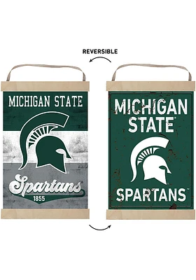 KH Sports Fan Michigan State Spartans Reversible Banner Sign - Green