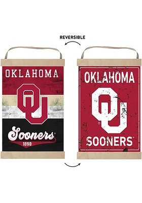 KH Sports Fan Oklahoma Sooners Reversible Banner Sign - Crimson