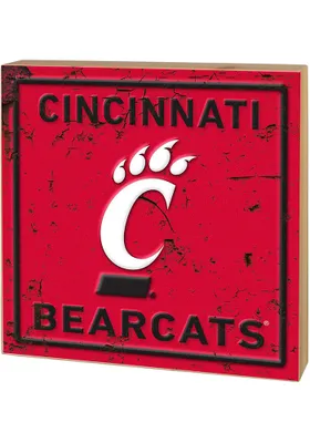 KH Sports Fan Cincinnati Bearcats Rusted Block Sign