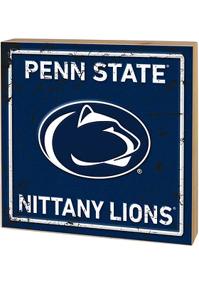 KH Sports Fan Penn State Nittany Lions Rusted Block Sign - Blue