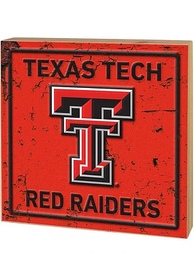 KH Sports Fan Texas Tech Red Raiders Rusted Block Sign