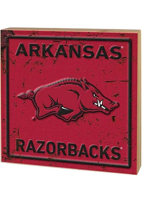 KH Sports Fan Arkansas Razorbacks Rusted Block Sign