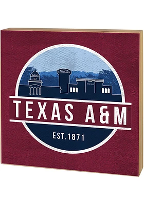 KH Sports Fan Texas A&M Aggies Skyline Block Sign