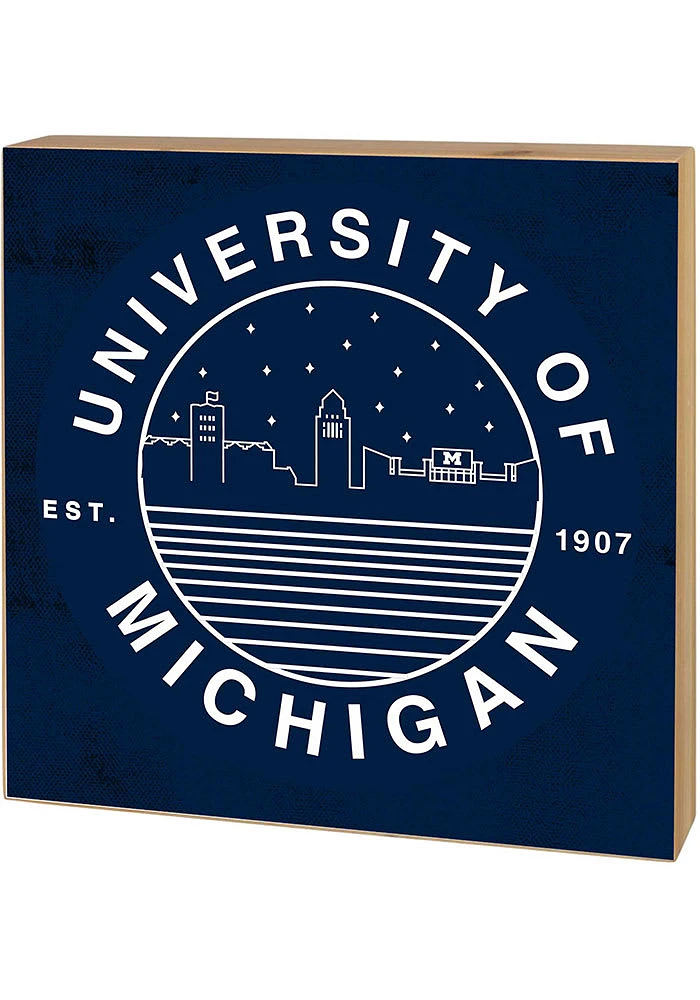 KH Sports Fan Michigan Wolverines Skyline Block Sign