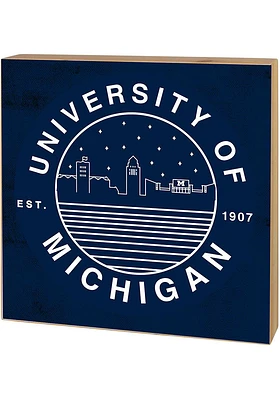 KH Sports Fan Michigan Wolverines Skyline Block Sign