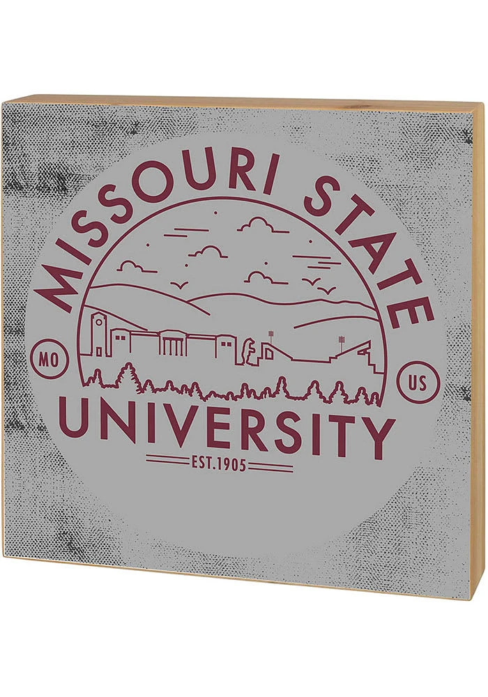 KH Sports Fan Missouri State Bears Skyline Block Sign - Grey