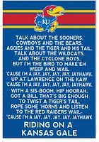 KH Sports Fan Kansas Jayhawks Fight Song Sign - Blue