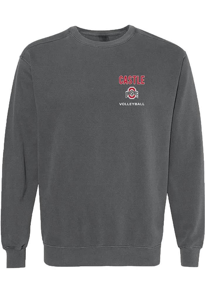 Kaia Castle Rally Mens Black Ohio State Buckeyes NIL Embroidered Crew Sweatshirt