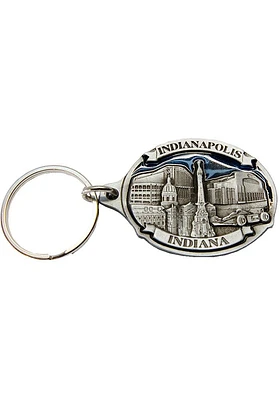 Indianapolis Pewter Collage Keychain - Grey