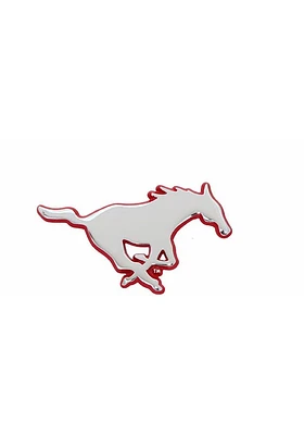 SMU Mustangs Chrome Car Emblem - Silver