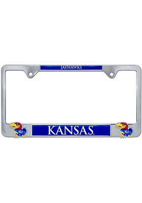Kansas Jayhawks 3D Logo License Plate Frame - Grey