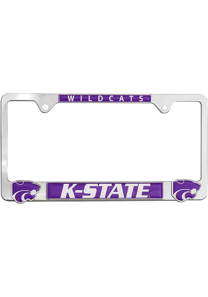 K-State Wildcats 3D Logo License Plate Frame - Grey