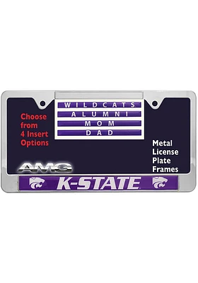 K-State Wildcats 4 Pack Insert License Plate Frame - Grey