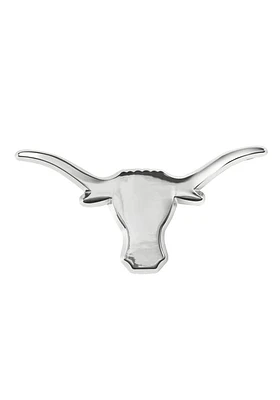 Texas Longhorns Chrome Design Car Emblem - Silver