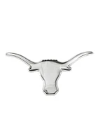 Texas Longhorns Chrome Design Car Emblem - Silver