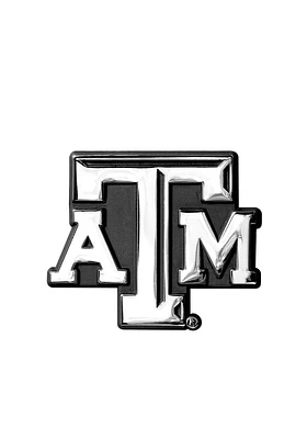 Texas A&M Aggies Chrome Design Car Emblem - Silver
